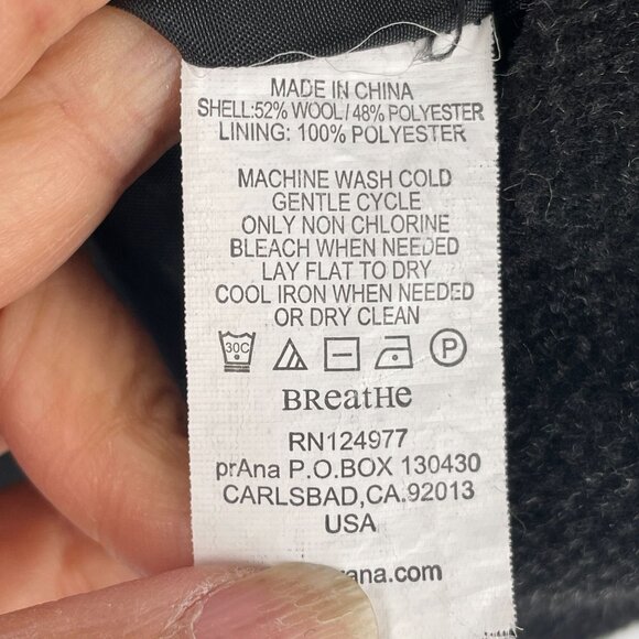 Prana Nicky Charcoal Grey Tweed Wool True Wrap Buttoned Mini Skirt Women's 10 - Picture 7 of 7